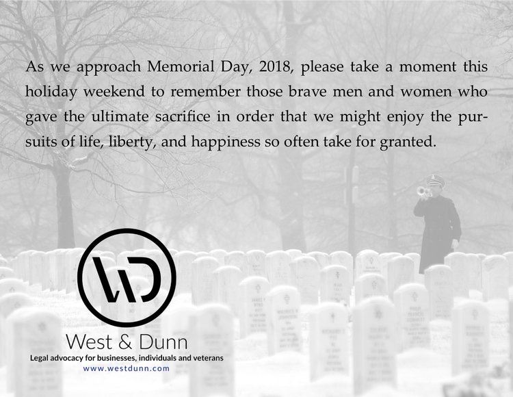 Memorial Day Message From West And Dunn[1]